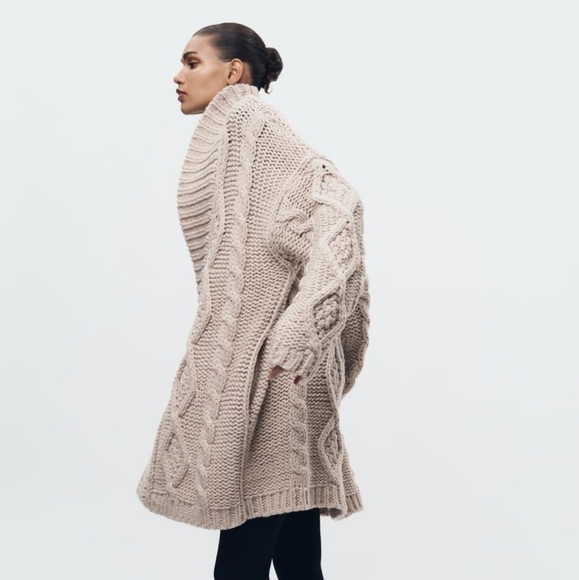 Zara Cable knit coat - Picture 6 of 11